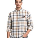 Rudders Men’s Checked Cotton Shirt – Regular Fit Full Sleeve