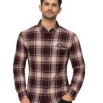 Rudders Men’s Checkered Cotton Shirt – Stylish Regular Fit Full Sleeve Casual & Party Wear